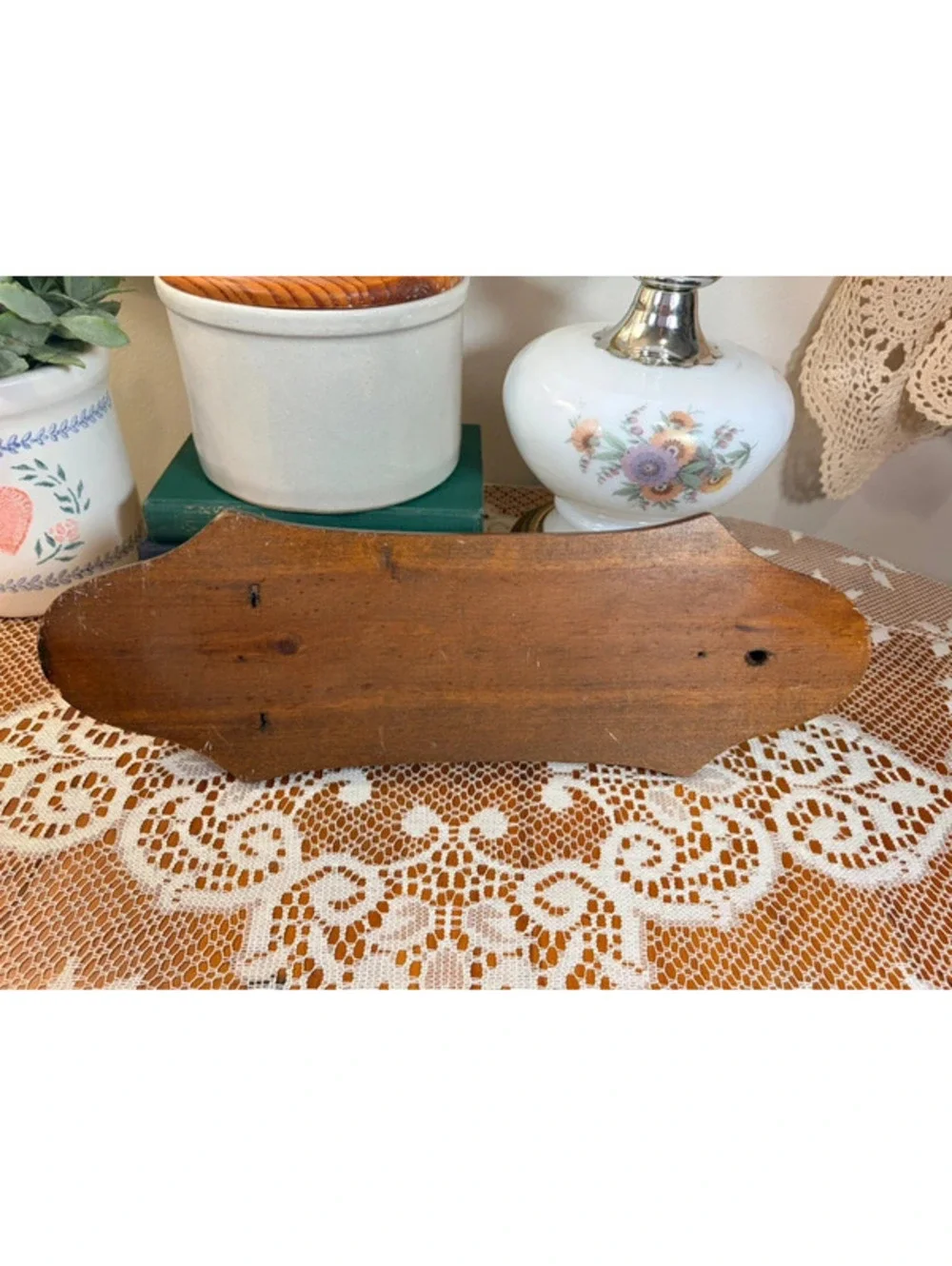 Vintage Wooden Wall Sconce Shelf Candle Holder Rustic Farmhouse Decor